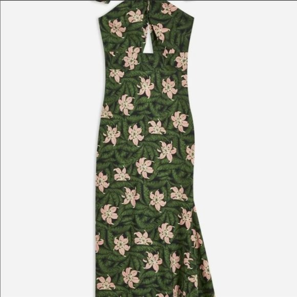 NWT TOPSHOP Hibiscus Halter MIDI Dress - Picture 6 of 7